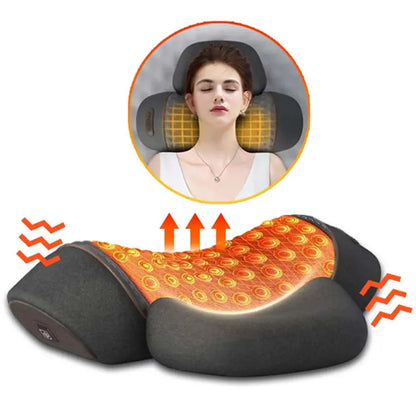 Electric Neck Massage Pillow Heating Vibration Neck Massager