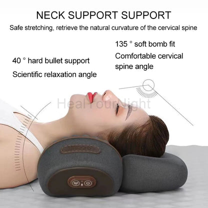 Electric Neck Massage Pillow Heating Vibration Neck Massager