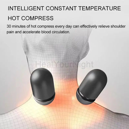 Electric Neck Massage Pillow Heating Vibration Neck Massager